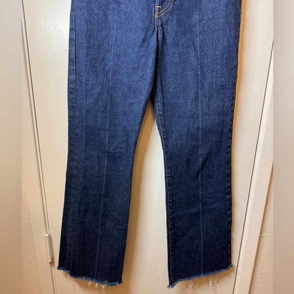 Levi’s Premium Women’s Ribcage Boot Dark Blue Wash Button Fly Blue Jeans Size 25 - Picture 11 of 14